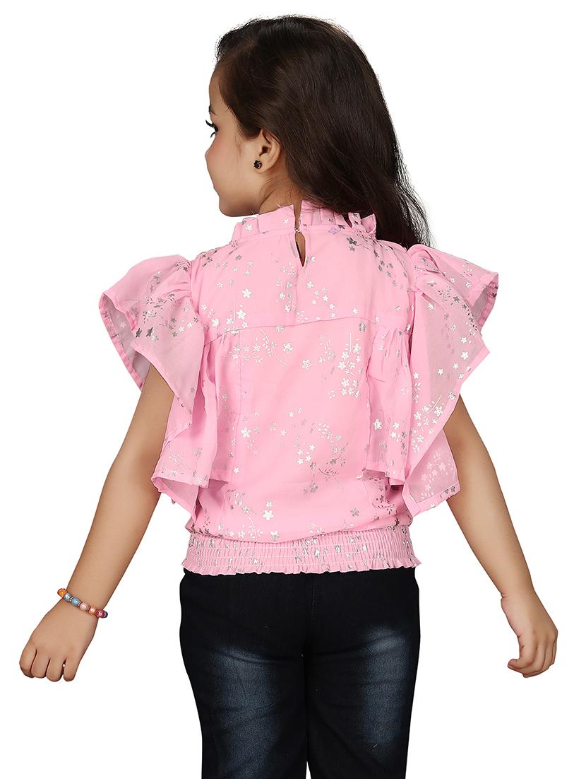 frill detail foil print top - 18057098 - Standard Image - 2