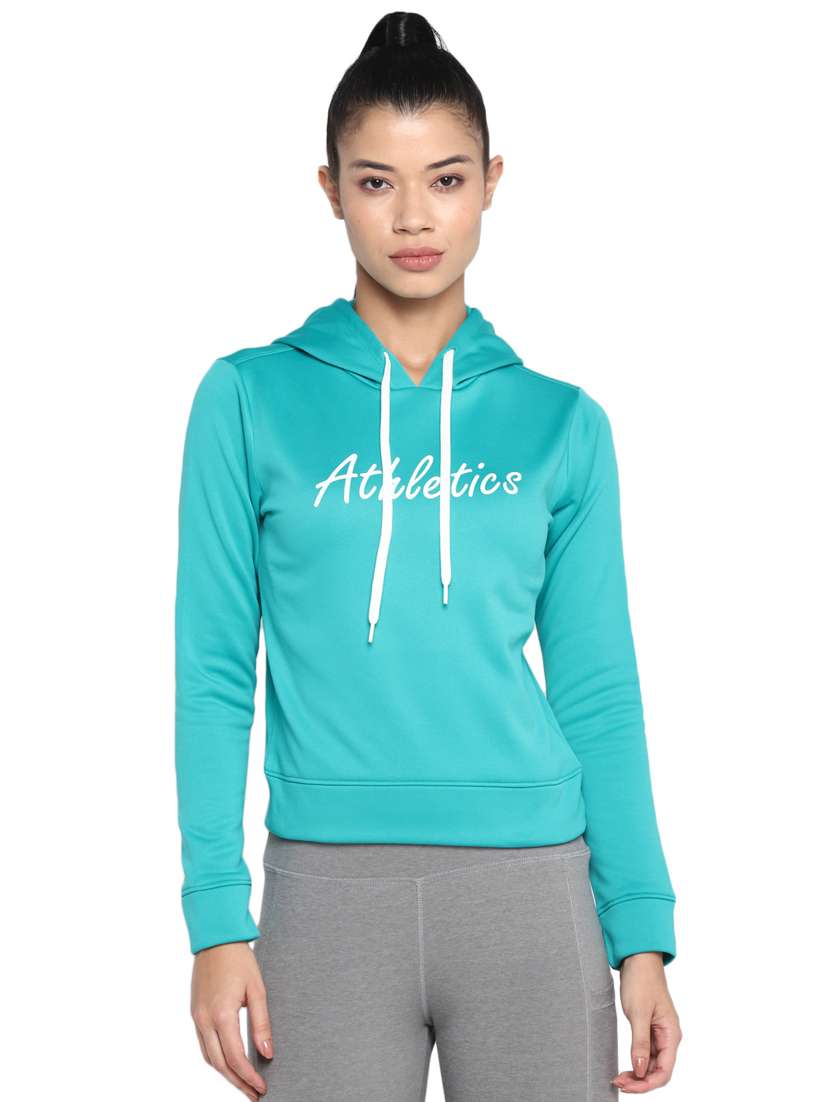 women printed hood neck sweatshirt