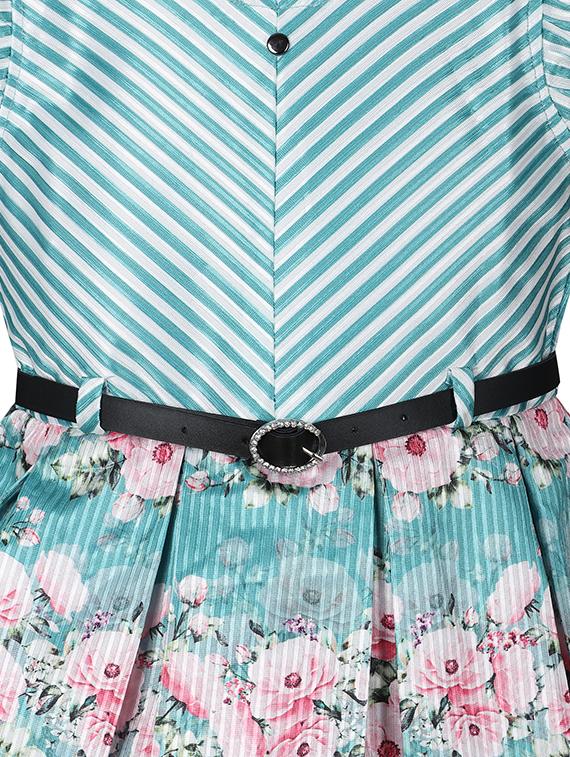 blue printed blend frock - 18058485 - Standard Image - 2