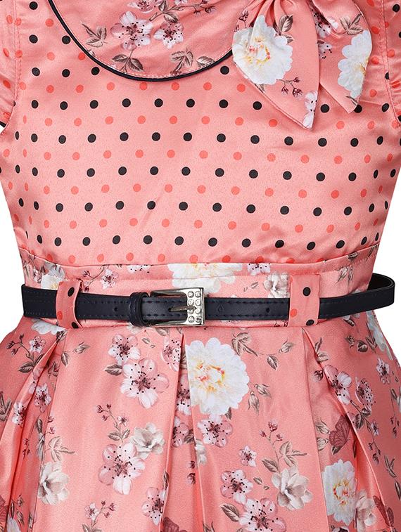 orange cotton blend frock - 18058489 - Standard Image - 2