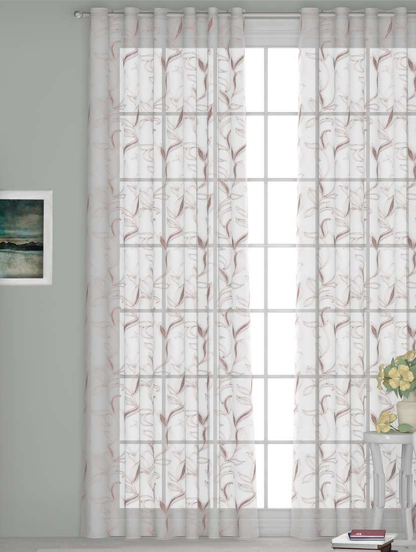 gm 7 feet floral grommet single sheer door curtain panel