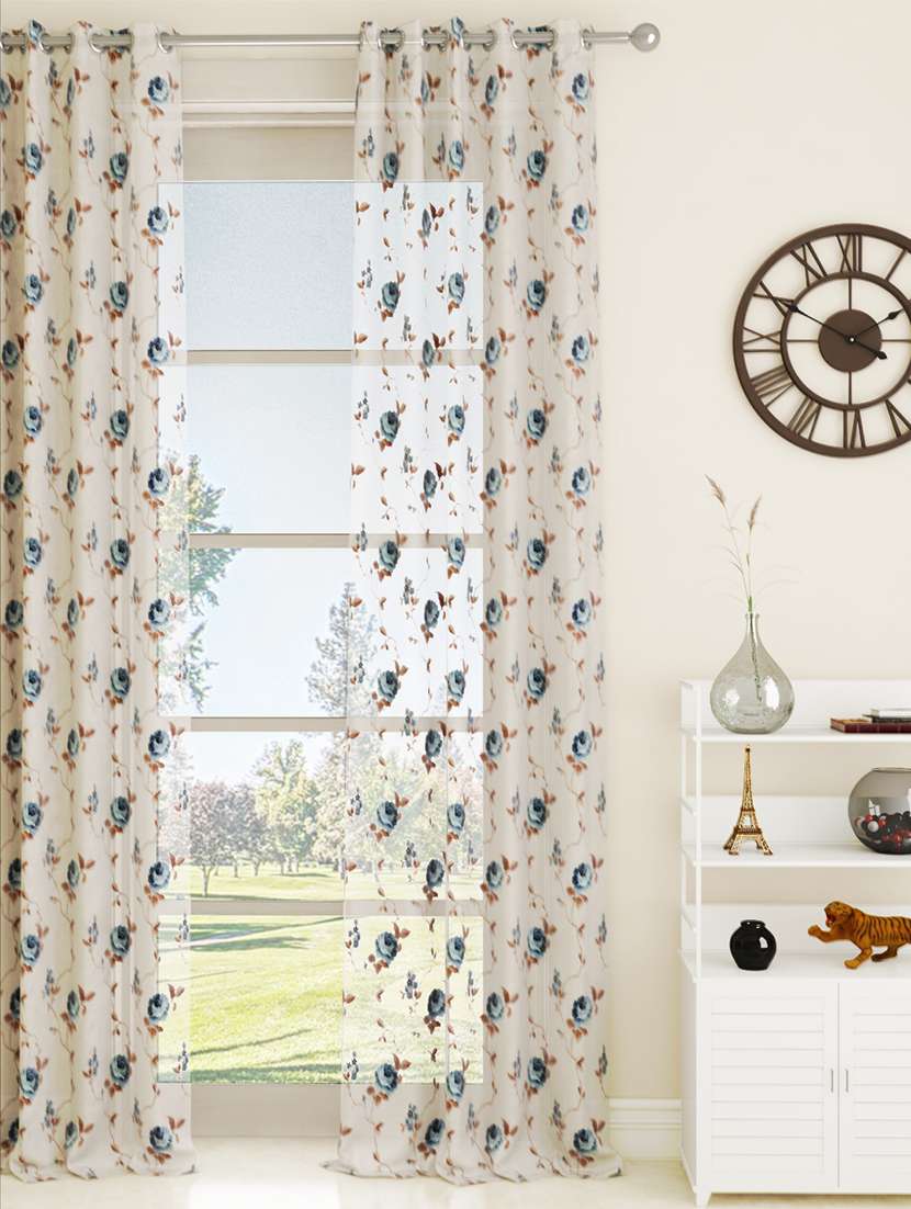 gm 7 feet floral grommet single sheer door curtain panel