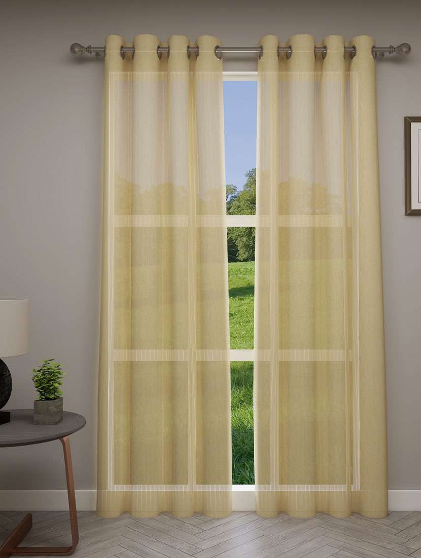 gm 7 feet striped grommet sheer door curtain panel (set of 2) - 18058768 -  Zoom Image - 0
