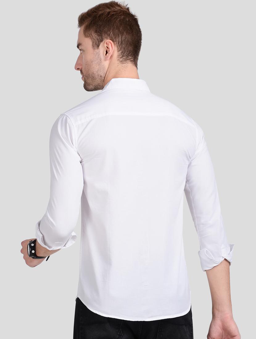 white solid casual shirt - 18058802 - Standard Image - 2