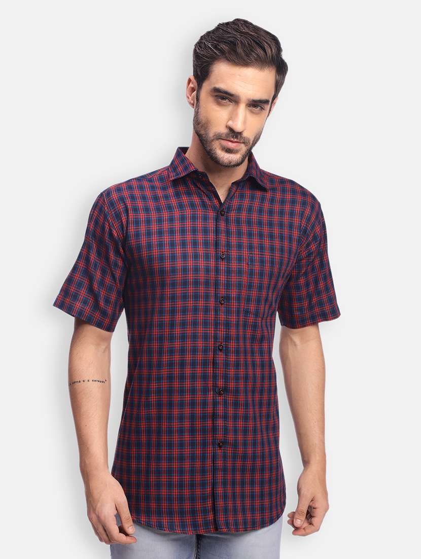 multi colored checkered casual shirt