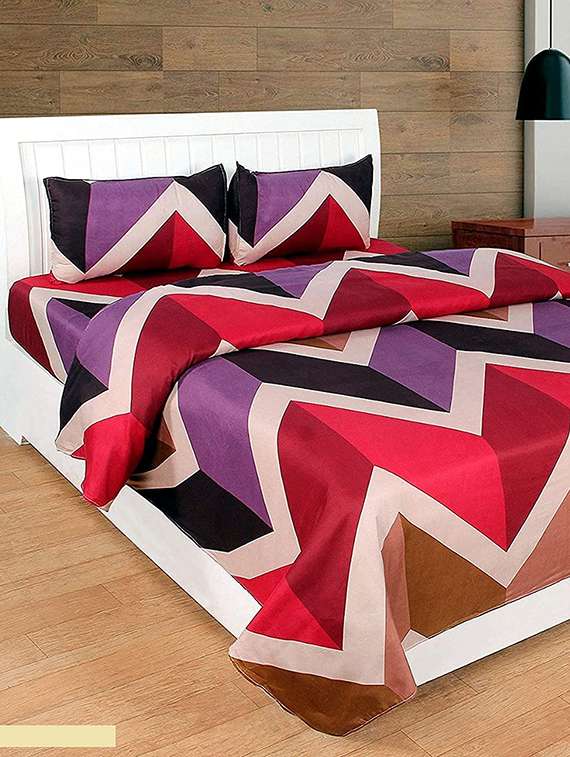 multi colored cotton blend bedsheet