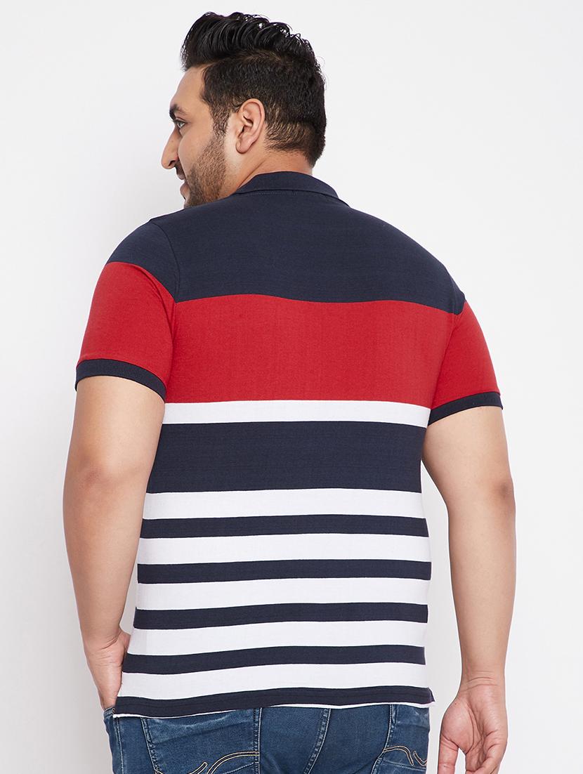 navy blue color-blocked polo-t-shirt - 18065530 - Standard Image - 2