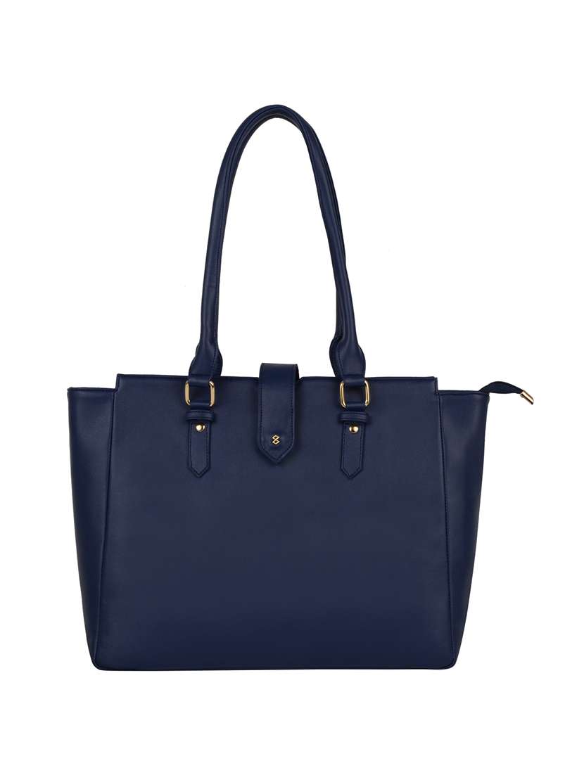 blue leatherette (pu) handbag