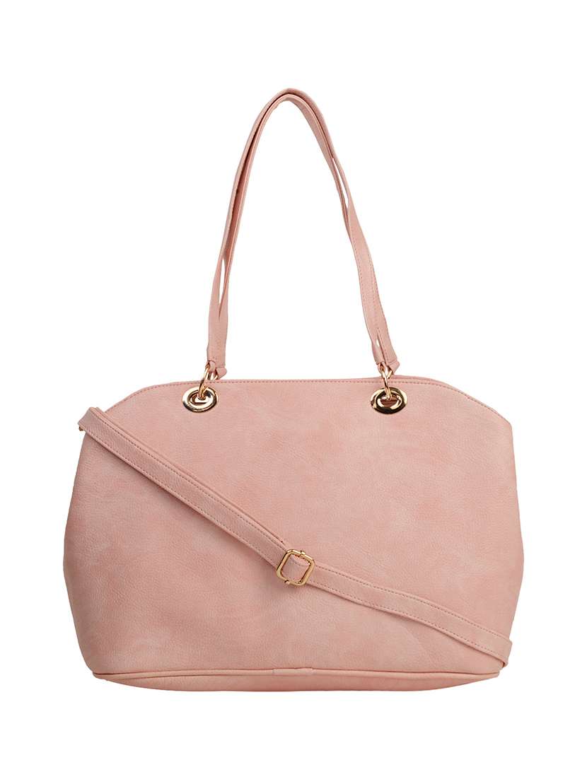 pink leatherette (pu) handbag