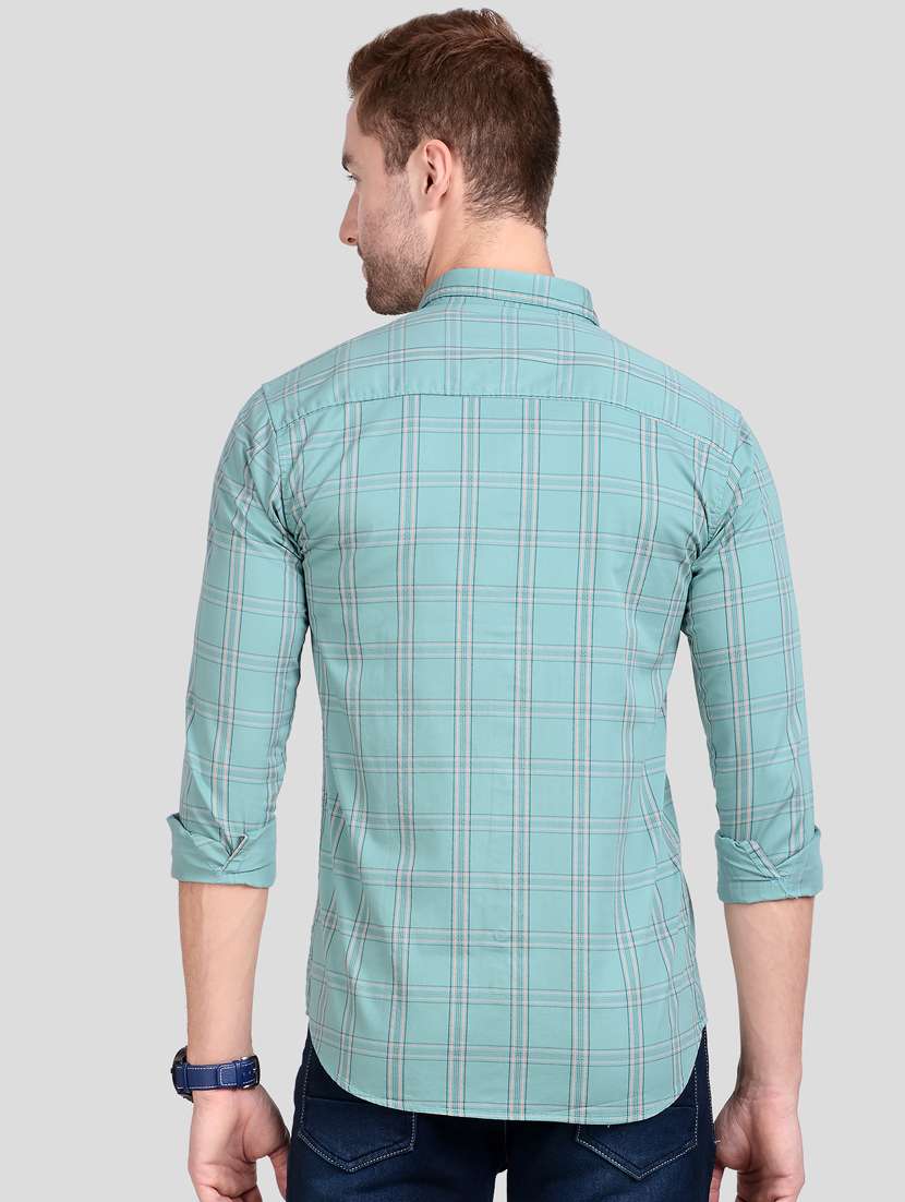green checkered casual shirt - 18066117 - Standard Image - 2