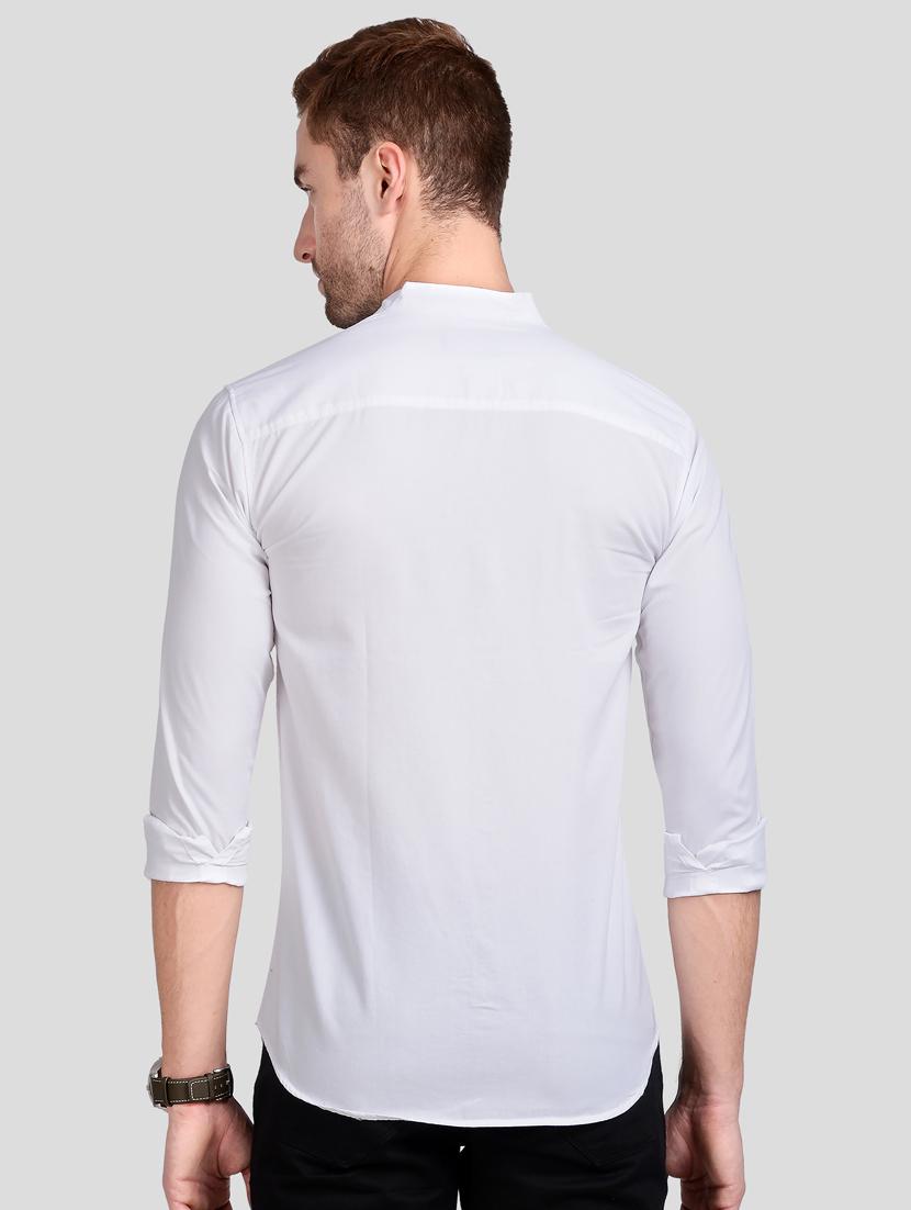 white solid casual shirt - 18066142 - Standard Image - 2