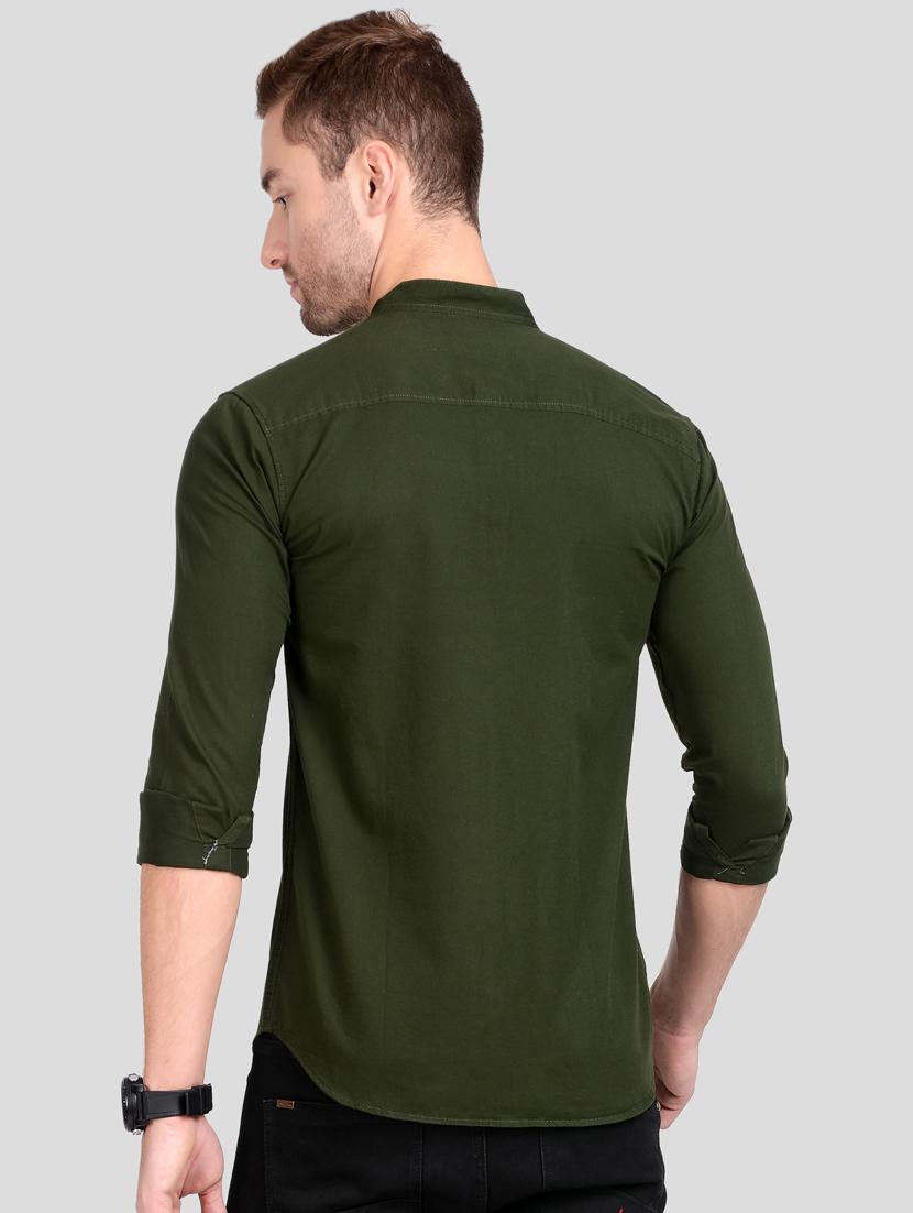 green solid casual shirt - 18066145 - Standard Image - 2
