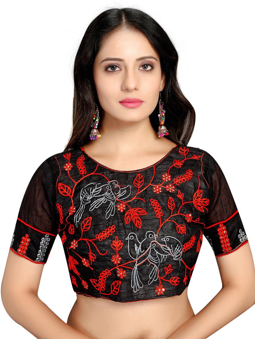 solid bordered saree with blouse - 18066383 - Standard Image - 2