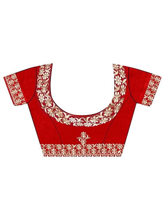 solid bordered saree with blouse - 18066384 - Standard Image - 2