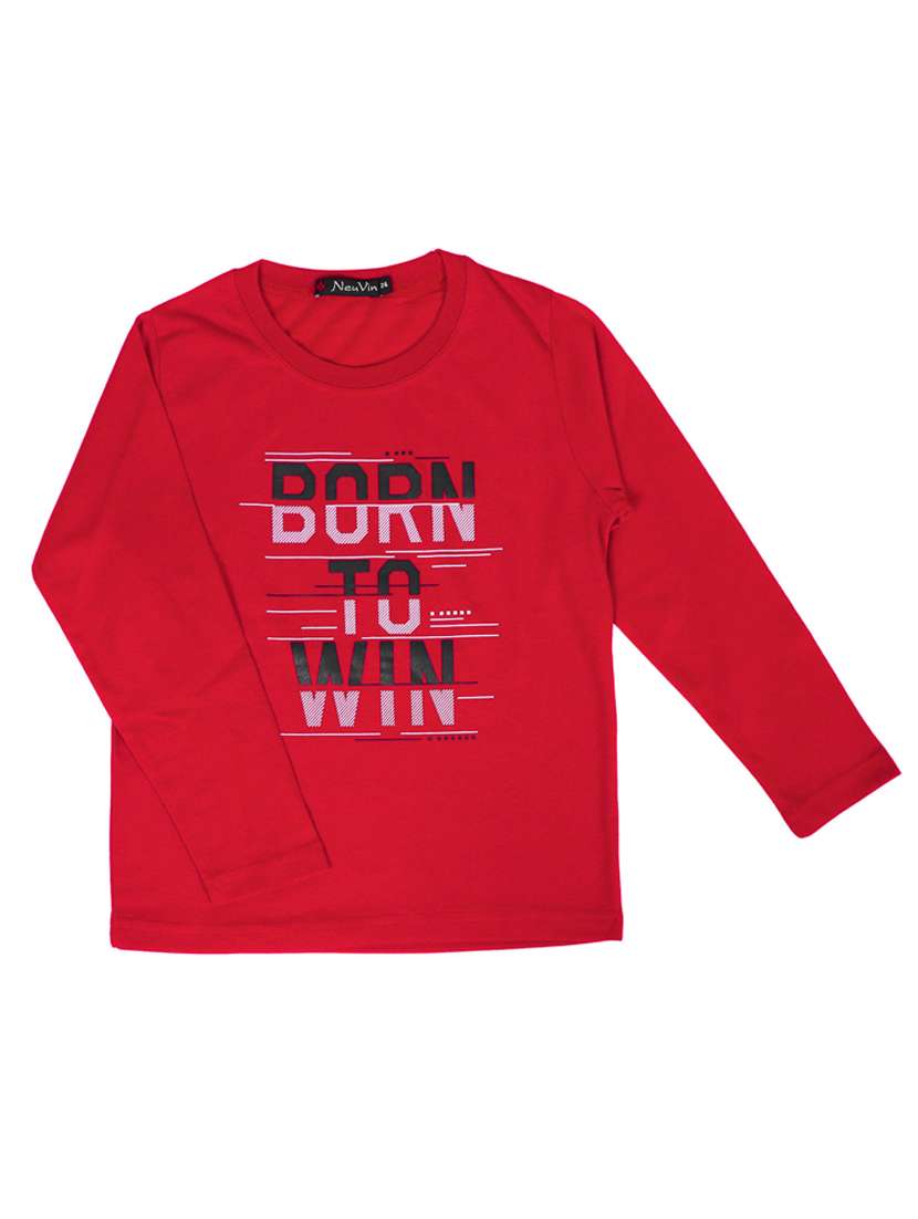 red printed t-shirt