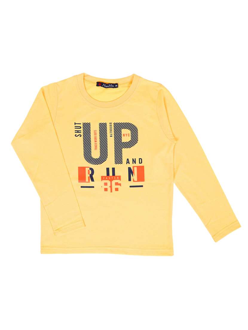 yellow printed t-shirt