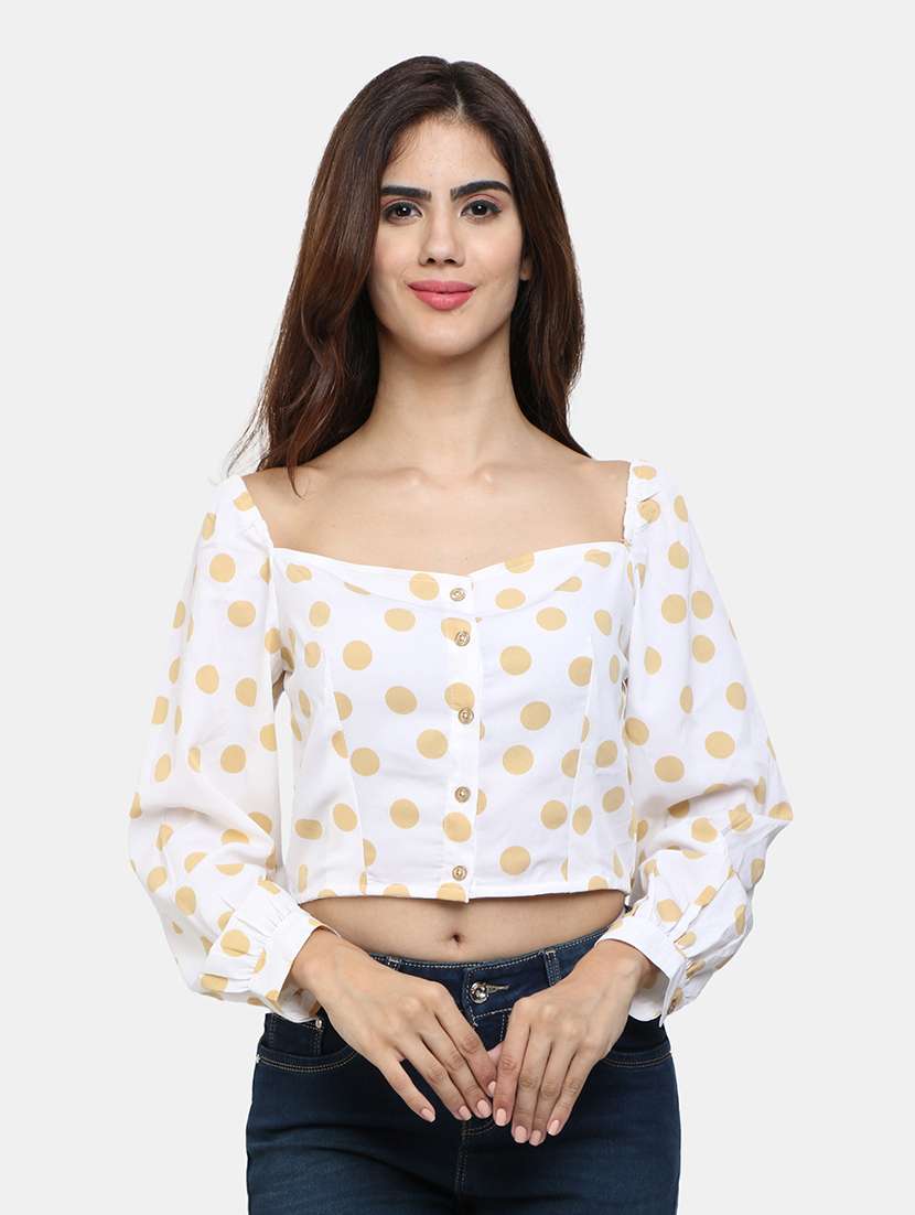 women's crop sweetheart neck top - 18066840 - Zoom Image - 0