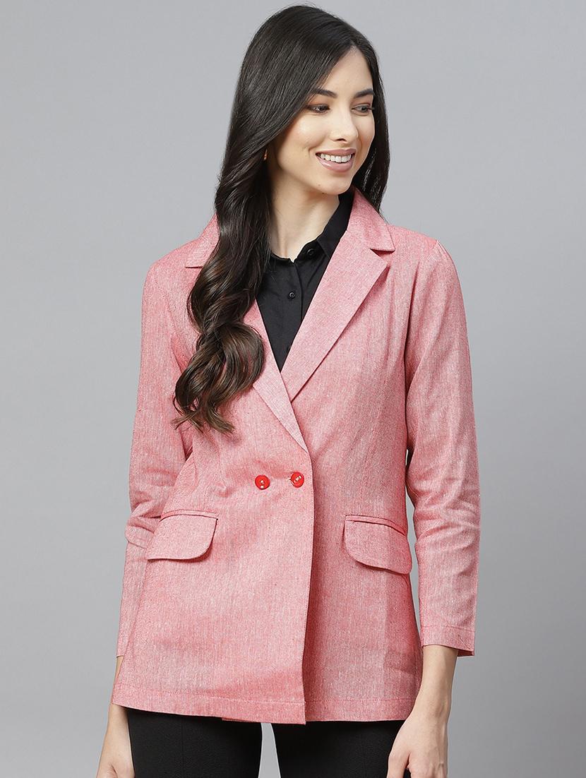 pink cotton casual blazer - 18067012 - Zoom Image - 0