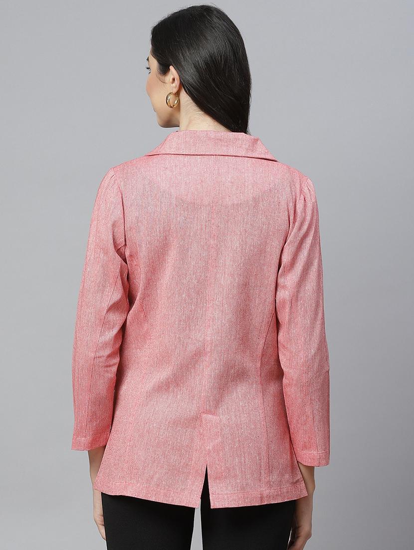 pink cotton casual blazer - 18067012 - Standard Image - 2