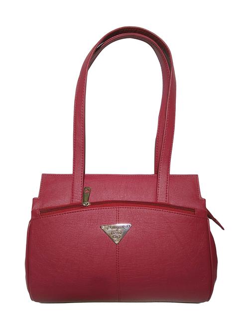 maroon leatherette (pu) handbag - 18067021 - Standard Image - 0