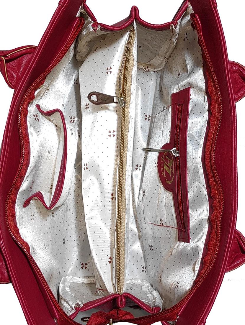 maroon leatherette (pu) handbag - 18067026 - Standard Image - 2