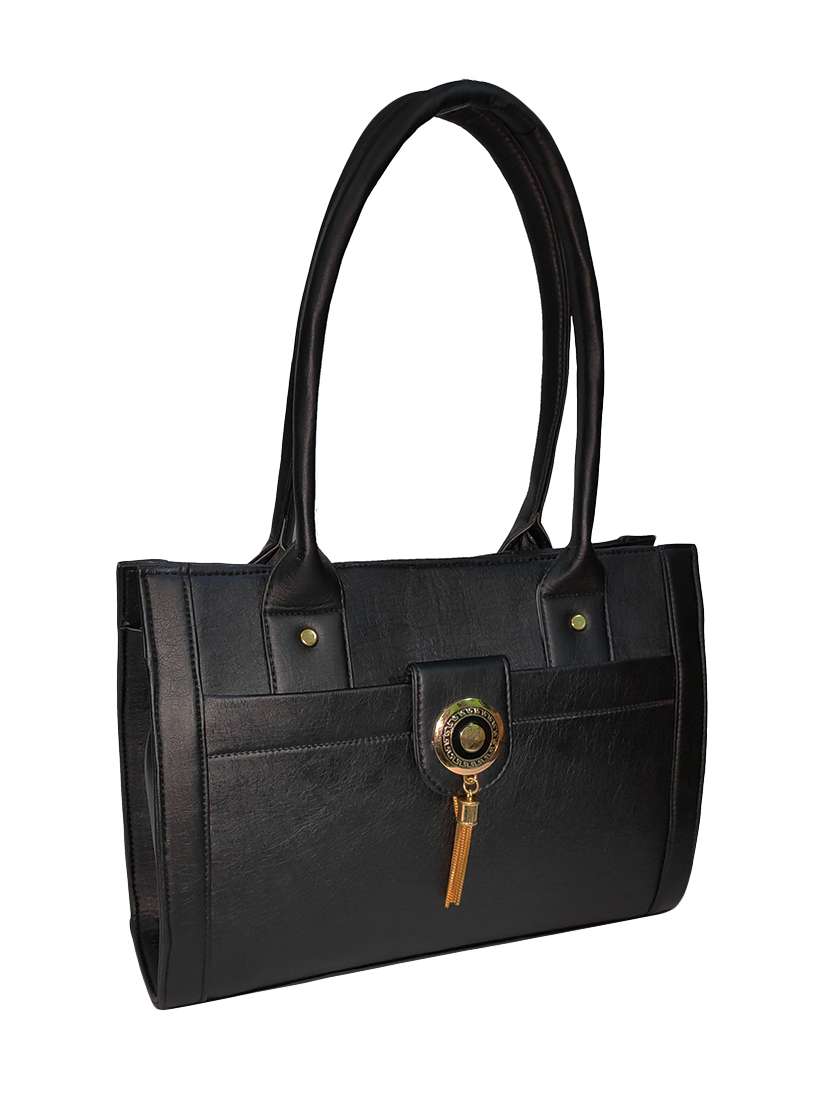 black leatherette (pu) handbag