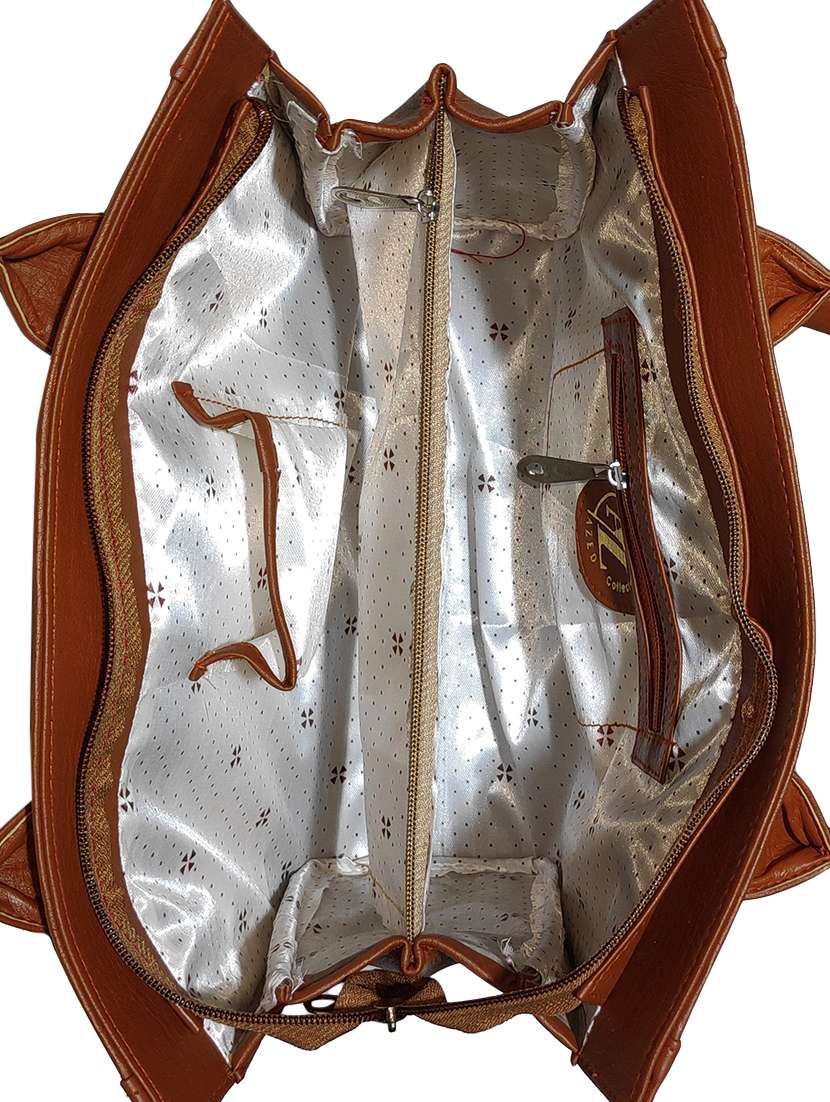 tan leatherette (pu) handbag - 18067031 -  Standard Image - 2