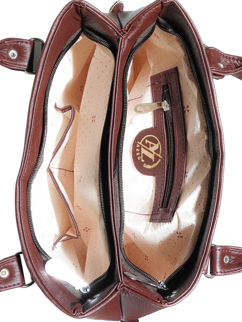 brown leatherette (pu) handbag - 18067035 - Standard Image - 2