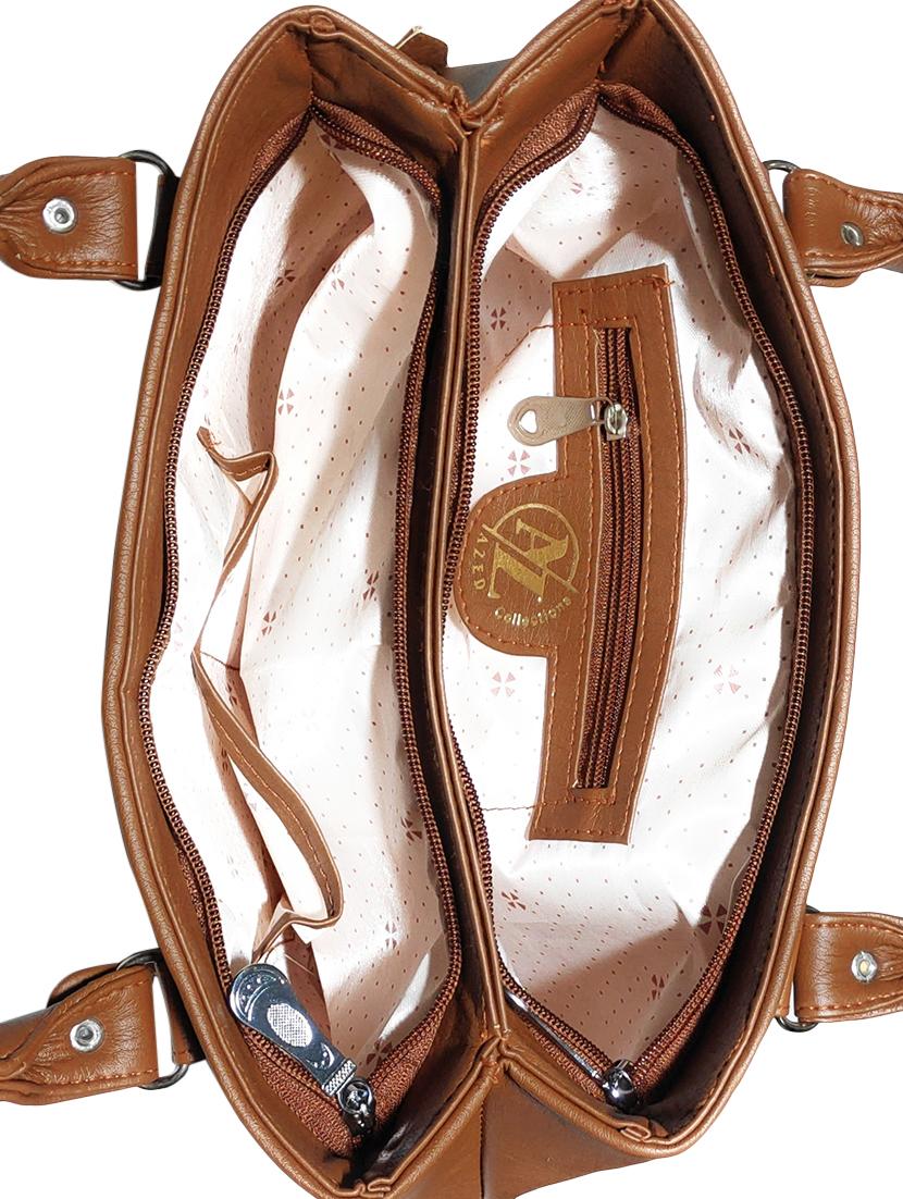 tan leatherette (pu) handbag - 18067037 - Standard Image - 2