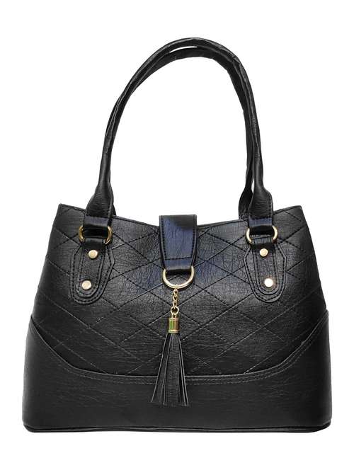 black leatherette (pu) handbag - 18067045 -  Standard Image - 0