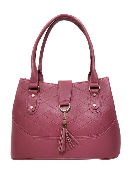 purple leatherette (pu) handbag - 18067049 - Standard Image - 0