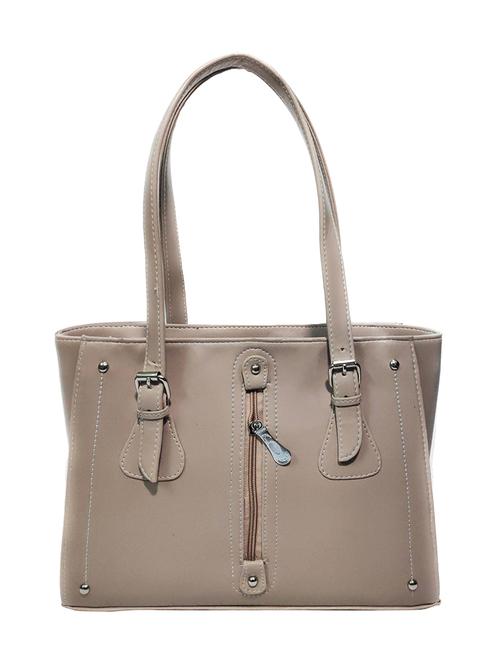 beige leatherette (pu) handbag - 18067055 - Standard Image - 0