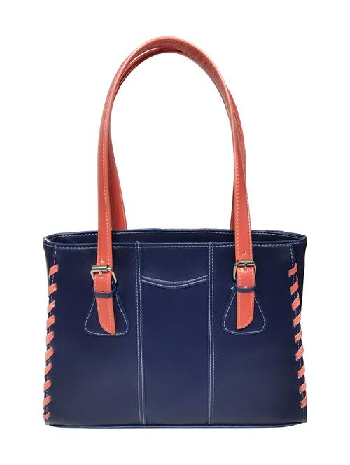 blue leatherette (pu) handbag - 18067056 -  Standard Image - 0