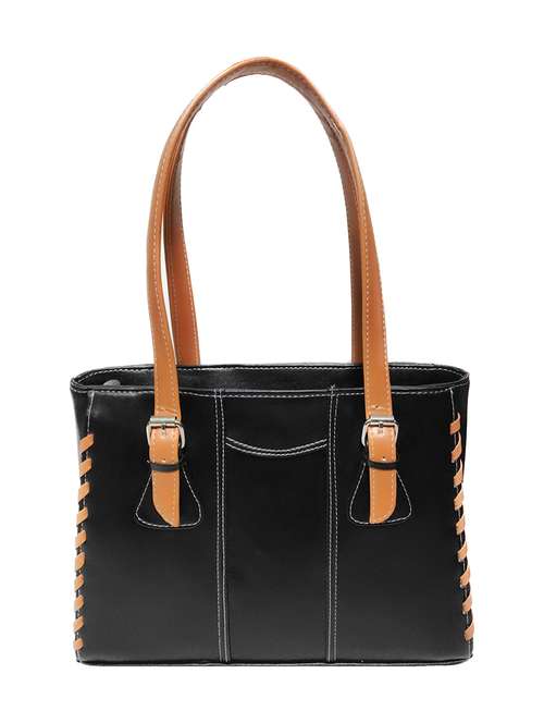 black leatherette (pu) handbag - 18067059 - Standard Image - 0