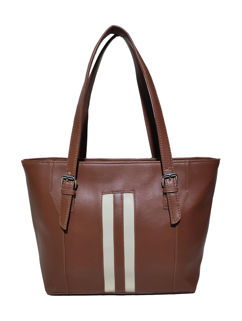 brown leatherette (pu) handbag