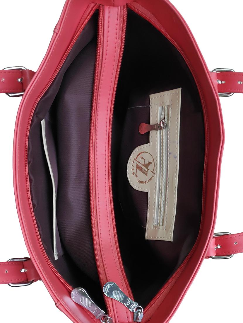 red leatherette (pu) handbag - 18067064 - Standard Image - 2