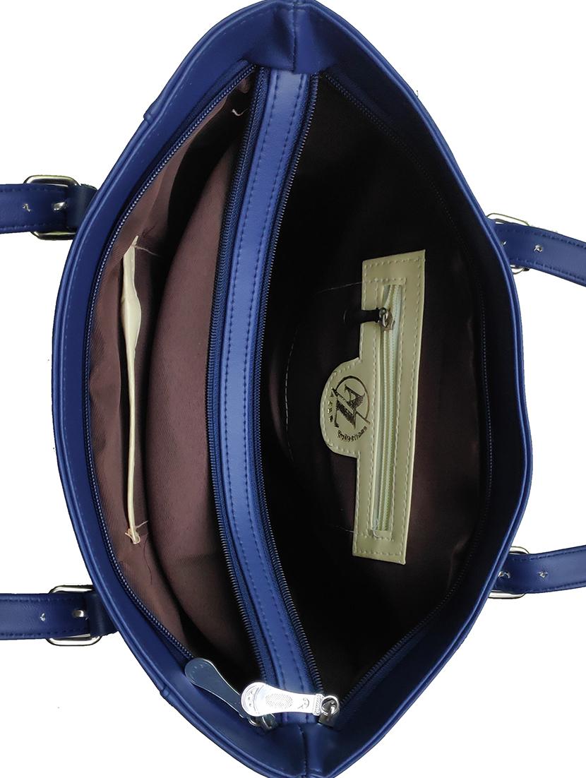 blue leatherette (pu) handbag - 18067065 - Standard Image - 2