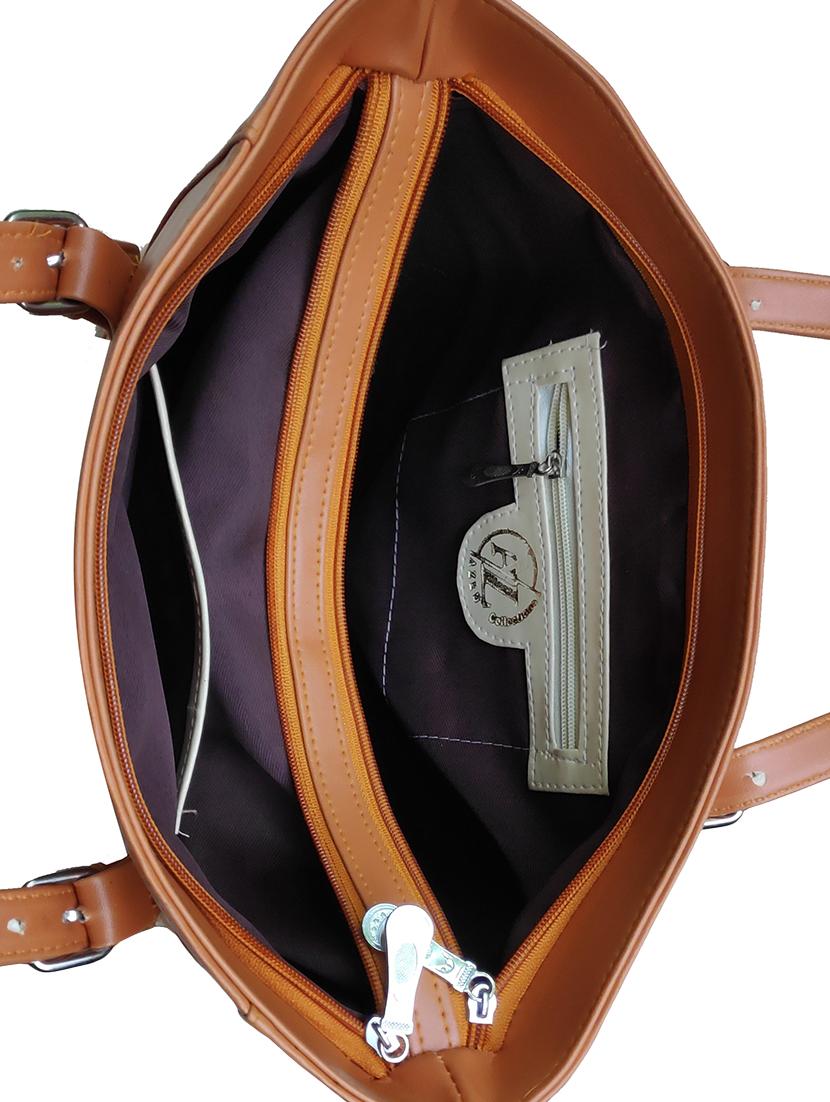 tan leatherette (pu) handbag - 18067067 - Standard Image - 2