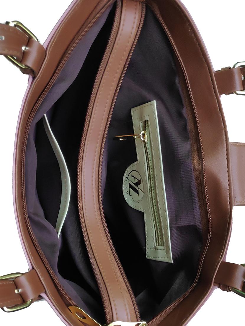 pink leatherette (pu) handbag - 18067068 - Standard Image - 2