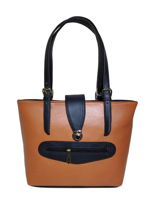 tan leatherette (pu) handbag - 18067073 -  Standard Image - 0