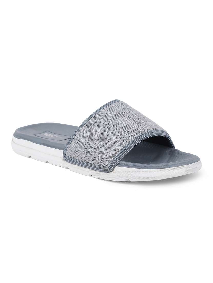 grey leather slip on slippers