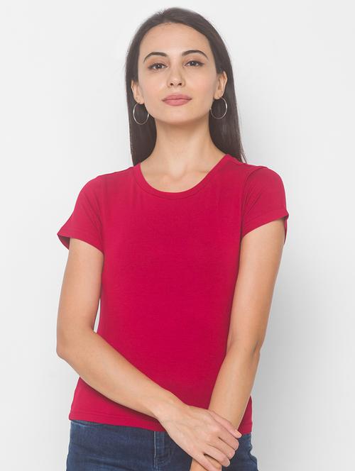 women's plain round neck t-shirt - 18068213 -  Standard Image - 0