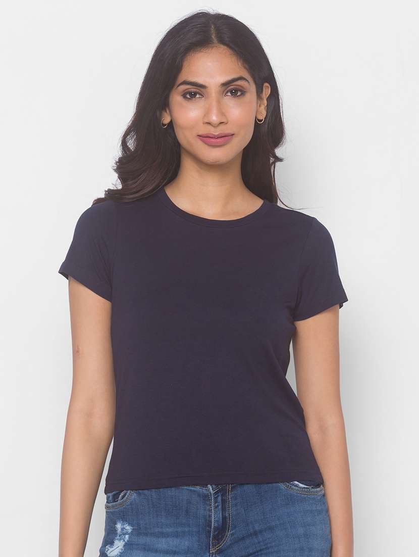 women's plain round neck t-shirt