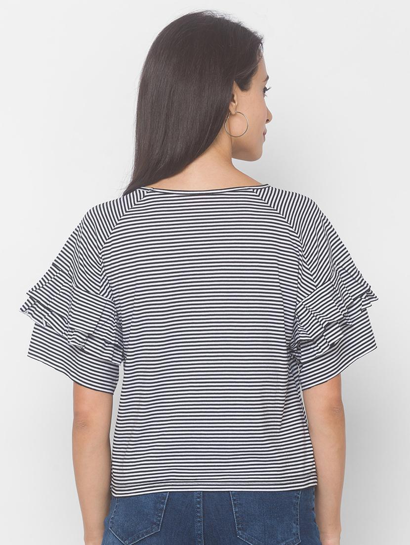 women's straight round neck top - 18068230 - Standard Image - 2