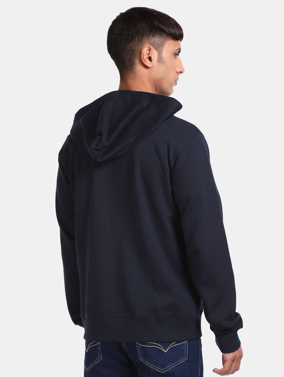 navy blue applique hooded sweatshirt - 18068314 - Standard Image - 2