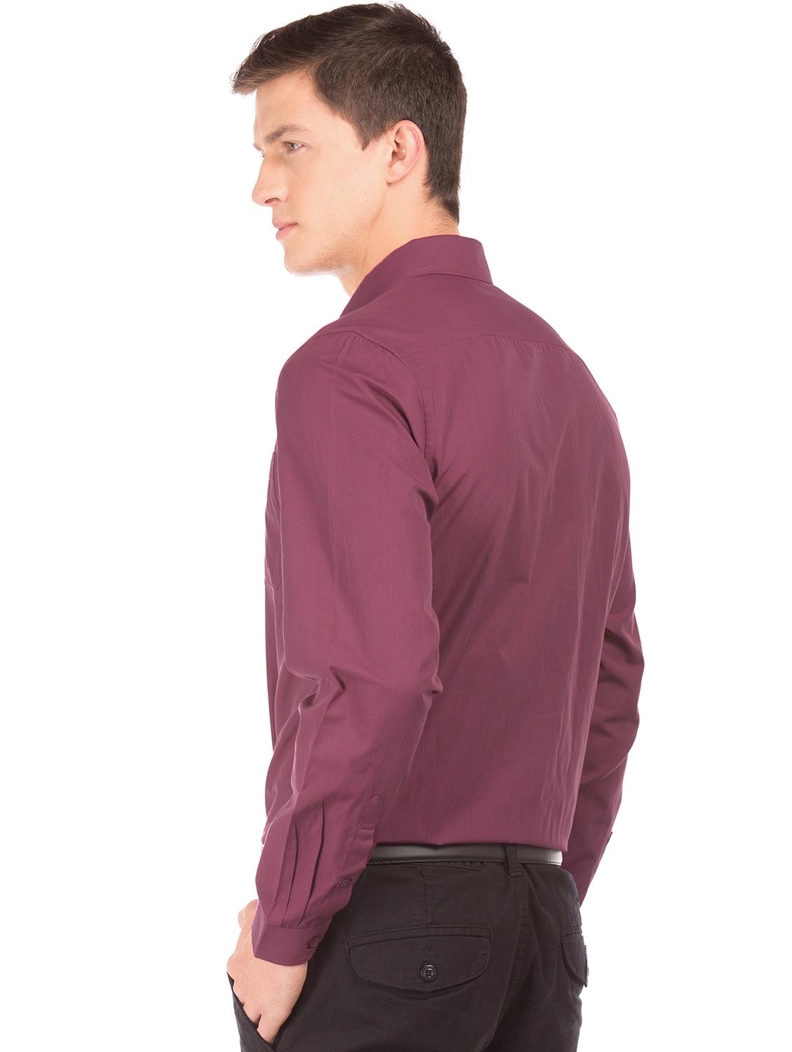 purple solid formal shirt - 18069156 - Standard Image - 2
