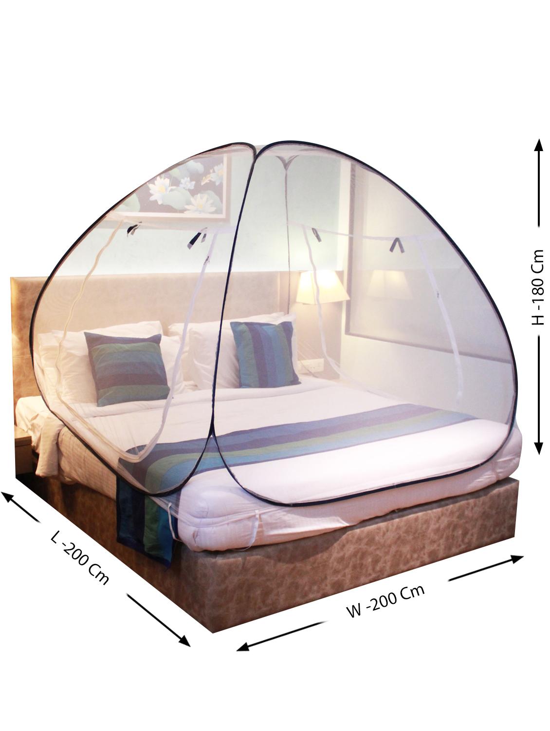 silver shine black mosquito net foldable double bed net king size - 18069535 - Standard Image - 2