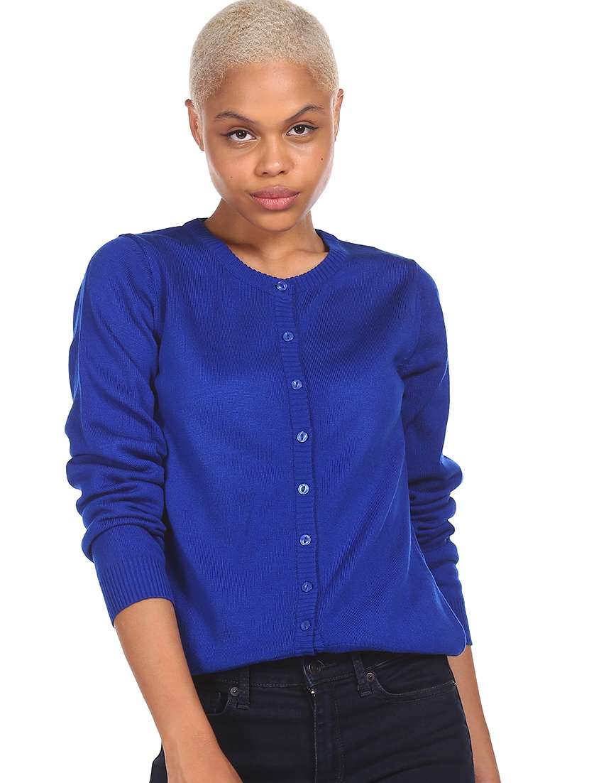 dark blue acrylic cardigan