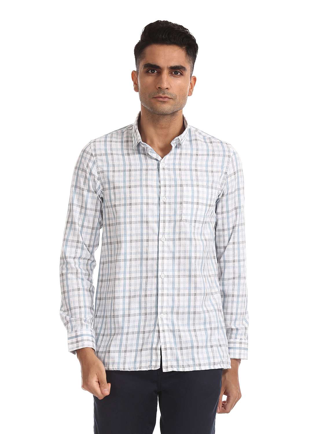 white striped formal shirt