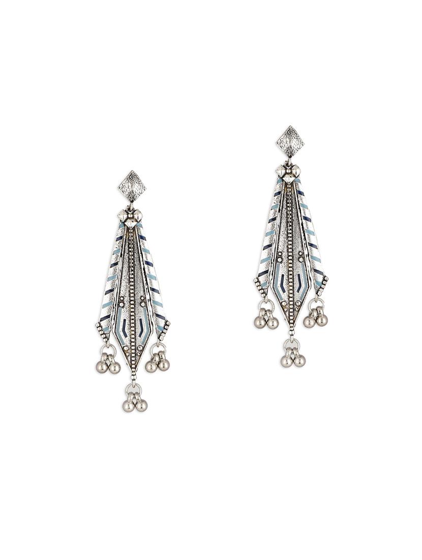 silver plated drop earring - 18072003 -  Zoom Image - 0